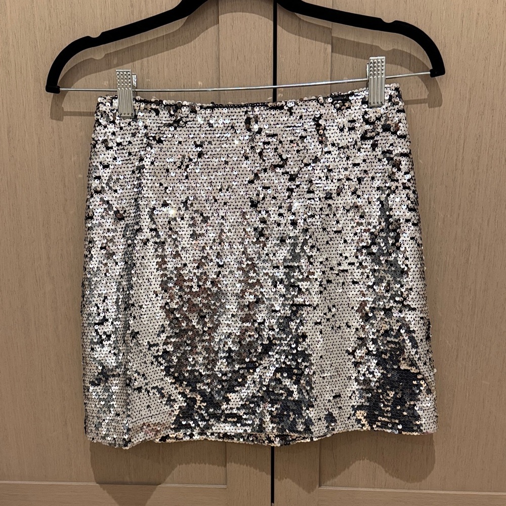 NWT Sequin Silver Skirt
